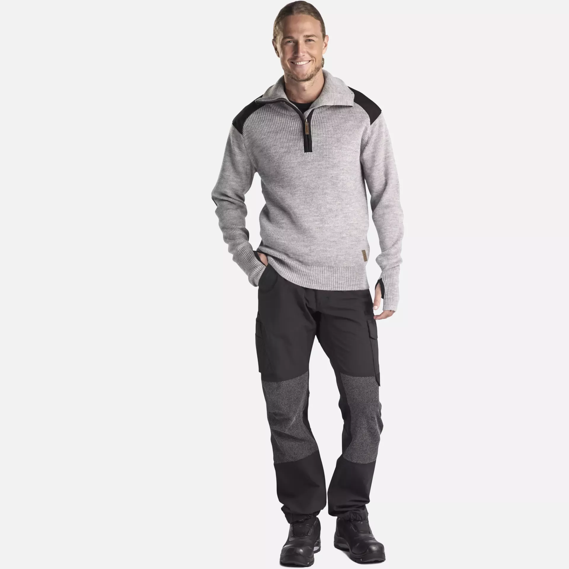 Blaklader 463010719098, Wool Sweatshirt, Grey Melange/Dark Grey, image 5