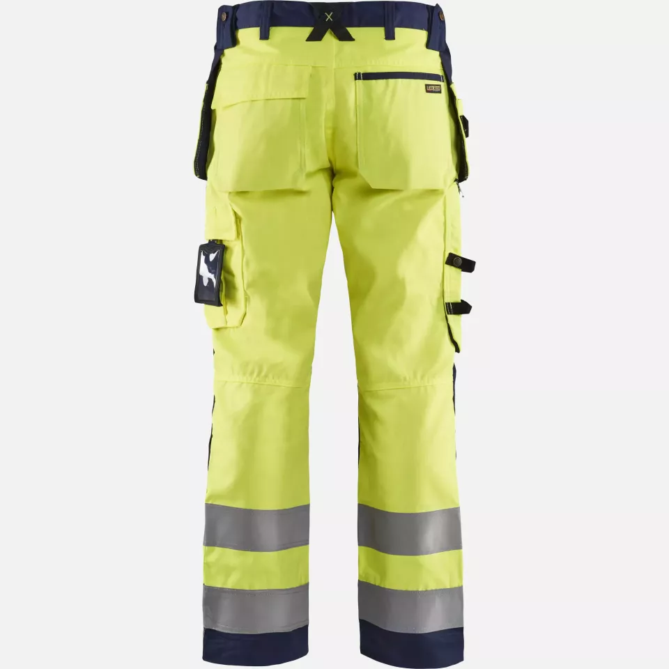 Blaklader 156818113389, High Vis Craftsman Work Trousers, Yellow/Navy Blue, image 4, gallery thumbnail