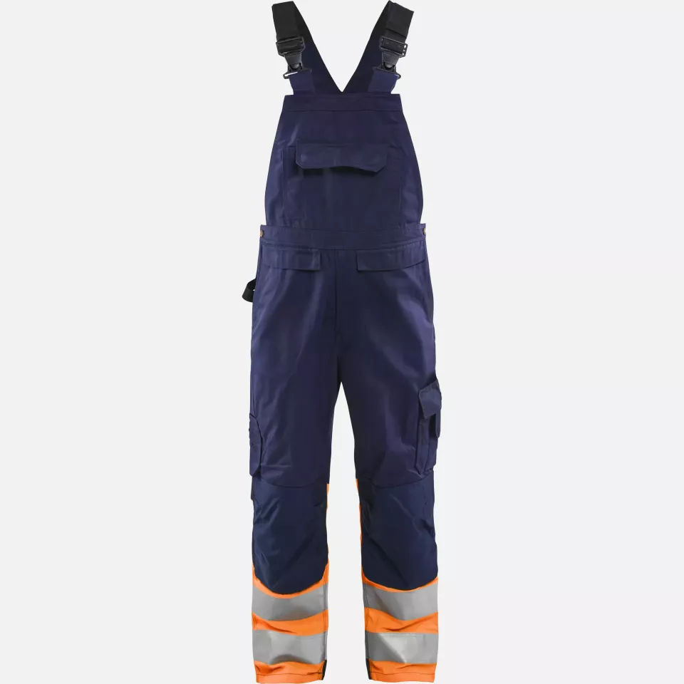 Blaklader 266218008953, High Vis Bib and Brace, Navy/Orange, image 1, gallery thumbnail