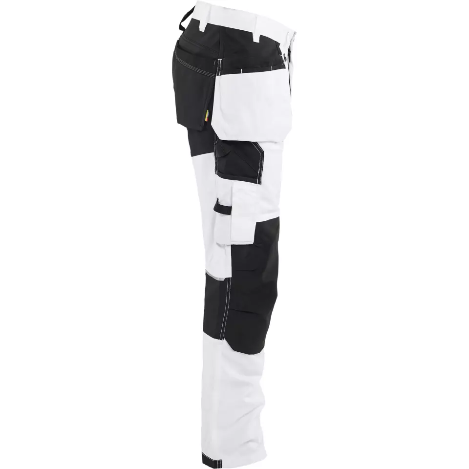 Blåkläder 177018321099, Stretch Painters Trousers, White/Black, image 2, gallery thumbnail