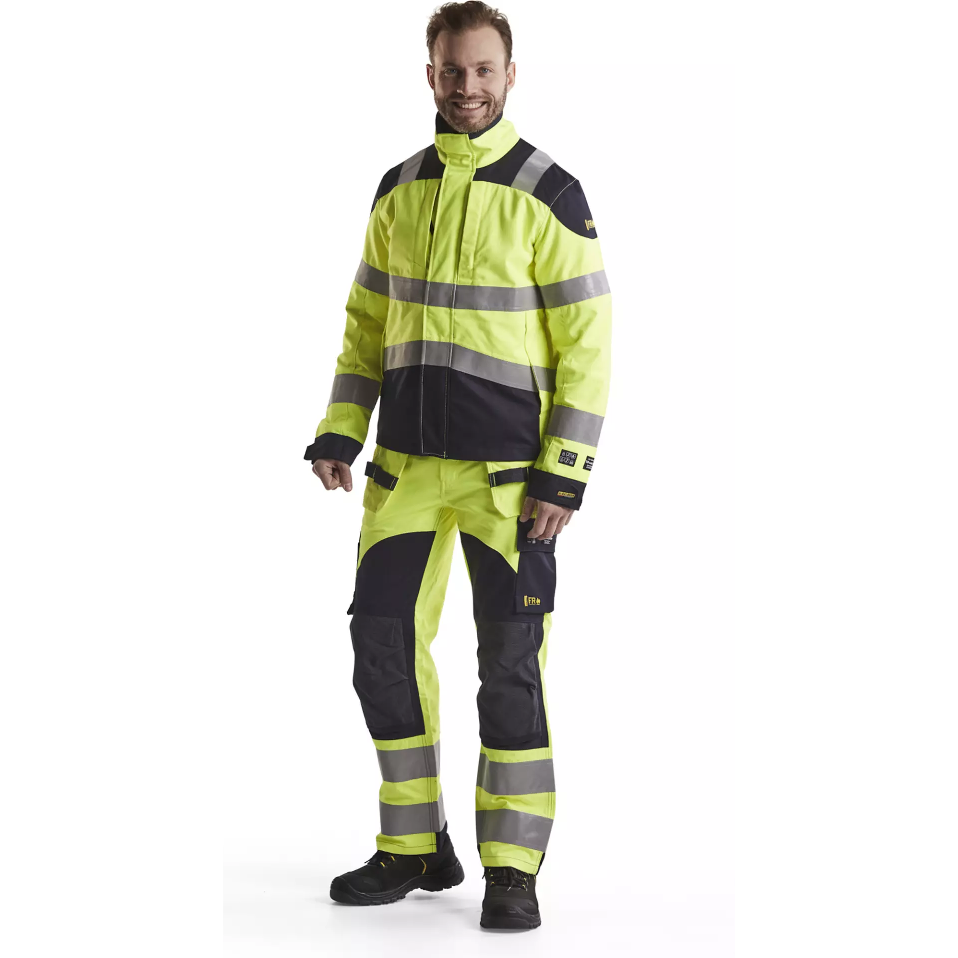 Blåkläder 158915123389, Multinorm Work Trousers, Yellow/Navy Blue, image 5