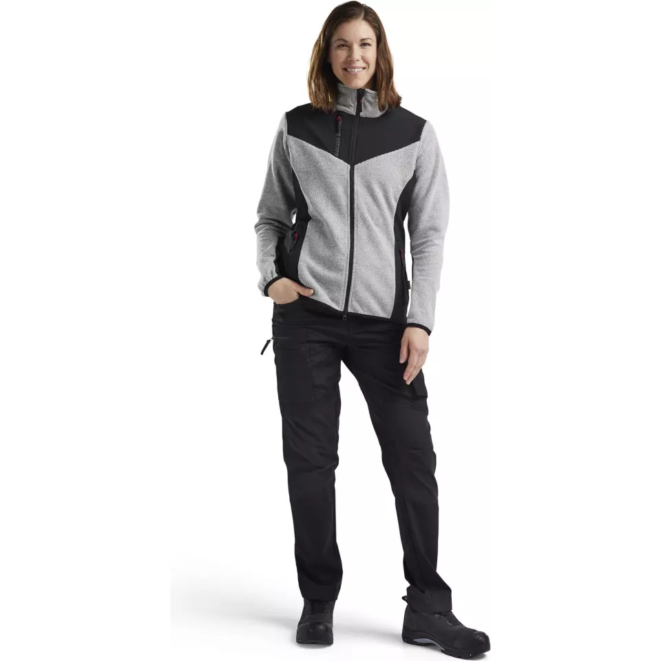 Blåkläder 594325369099, Ladies' Softshell Knitted Jacket, Grey Melange/Black, image 5, gallery thumbnail