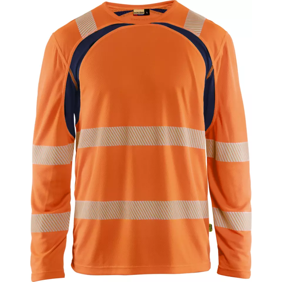 Blåkläder 359910135389, High Vis UV Schutz Langarmshirt, Orange/Marineblau, image 1, gallery thumbnail