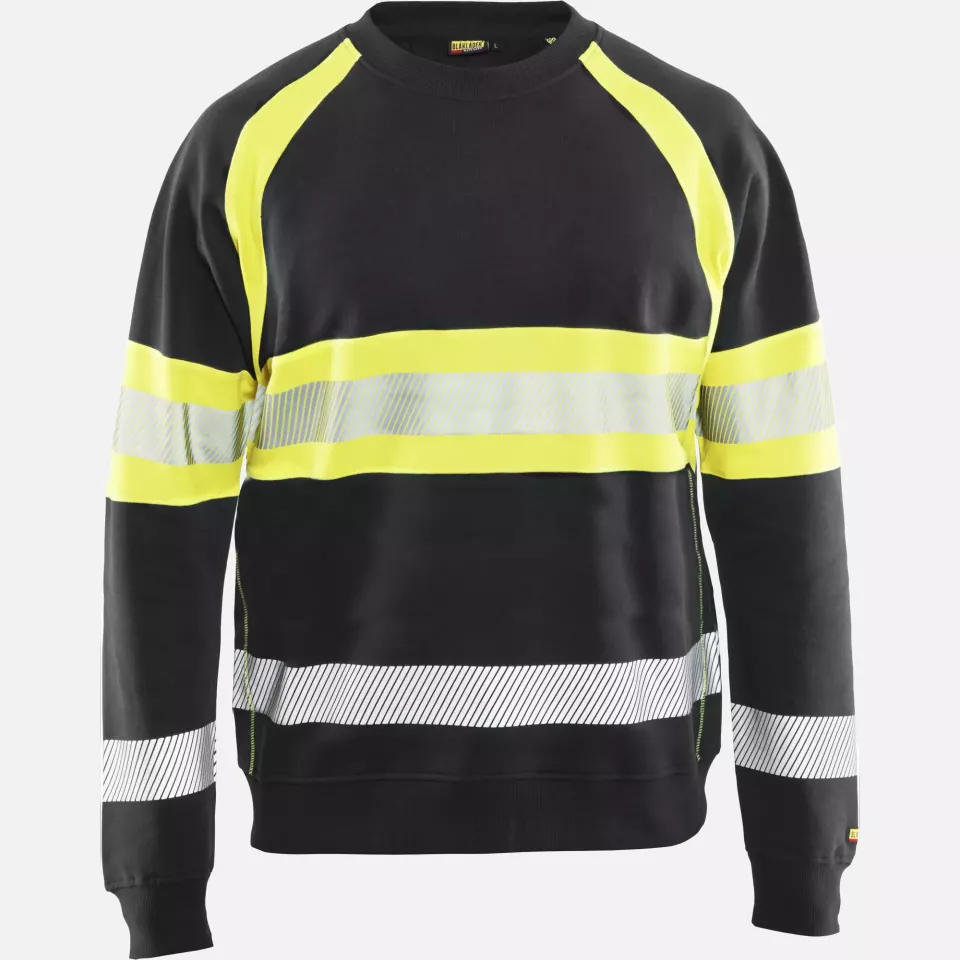 Blaklader 335911589933, High Vis Sweatshirt, Black/Yellow, image 1, gallery thumbnail