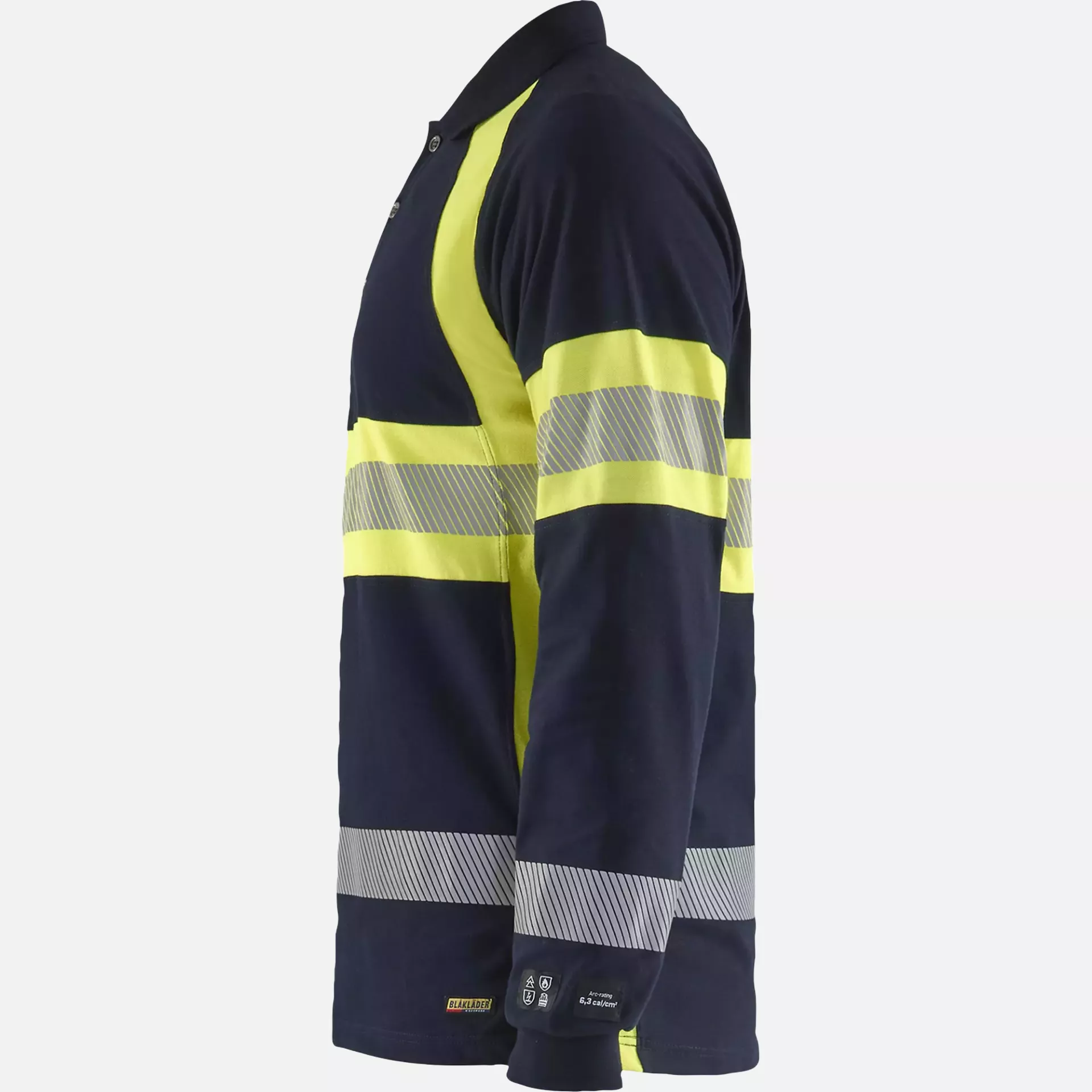 Blaklader 343817418933, Langarm Polo Shirt Multinorm, Marineblau/ Gelb, image 3