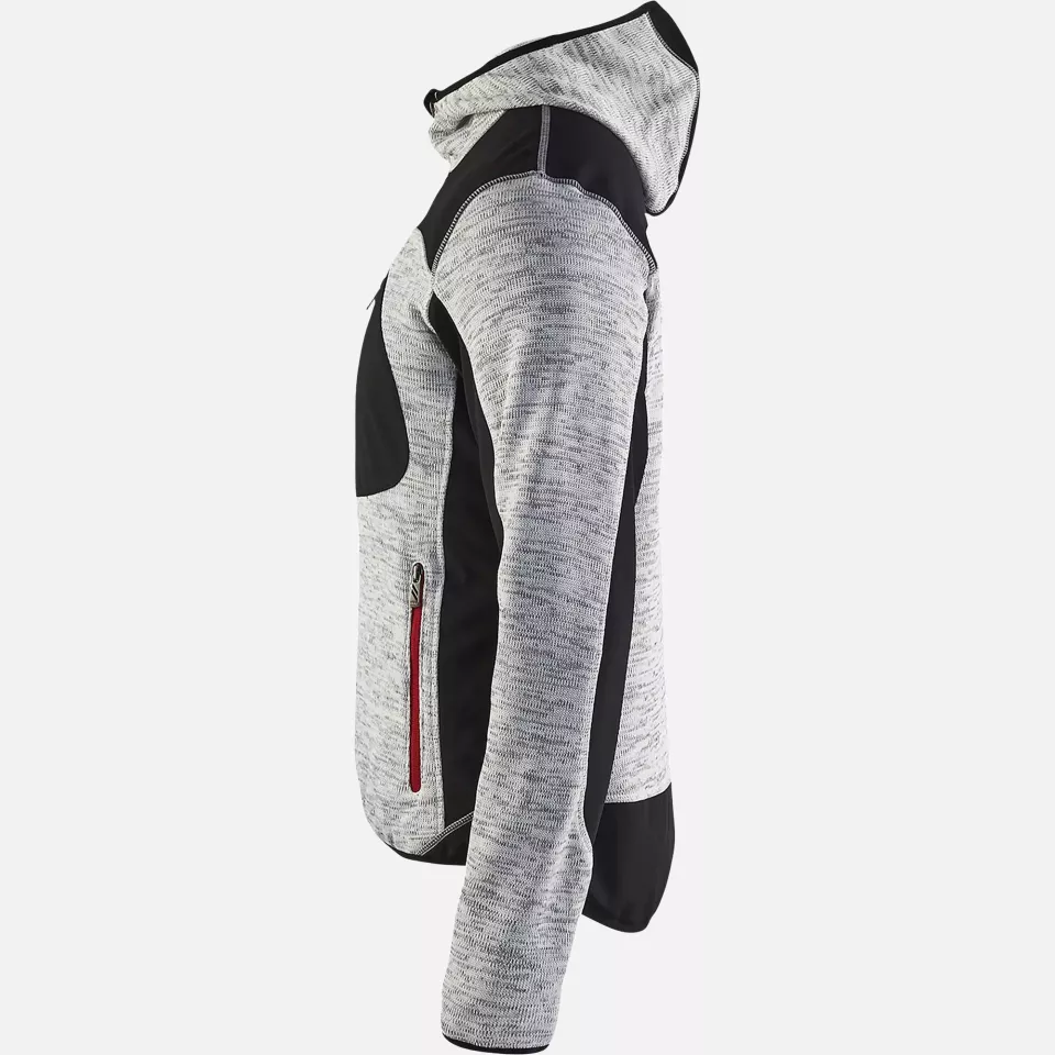 Blaklader 493021179099, Softshell Knitted Jacket, Grey Melange/Black, image 3, gallery thumbnail