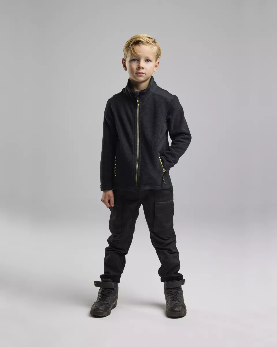 Blaklader 520610109933, Kids Microfleece Pullover, Black/High Vis Yellow, image 5, gallery thumbnail