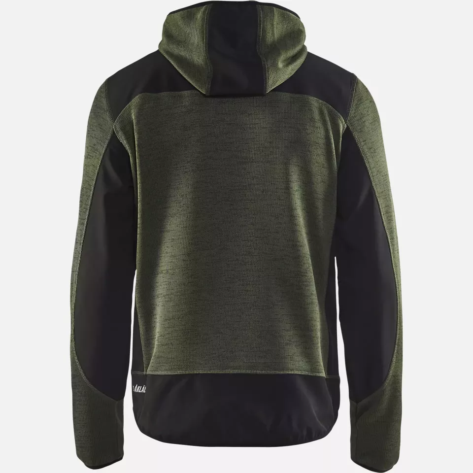 Blaklader 493021174699, Softshell Knit Jacket, Army Green/Black, image 4, gallery thumbnail