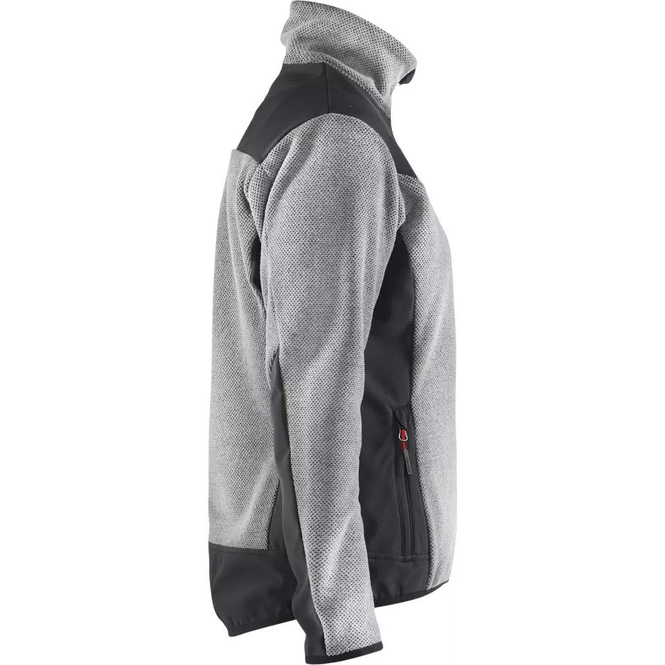 Blåkläder 594325369099, Ladies' Softshell Knitted Jacket, Grey Melange/Black, image 2, gallery thumbnail