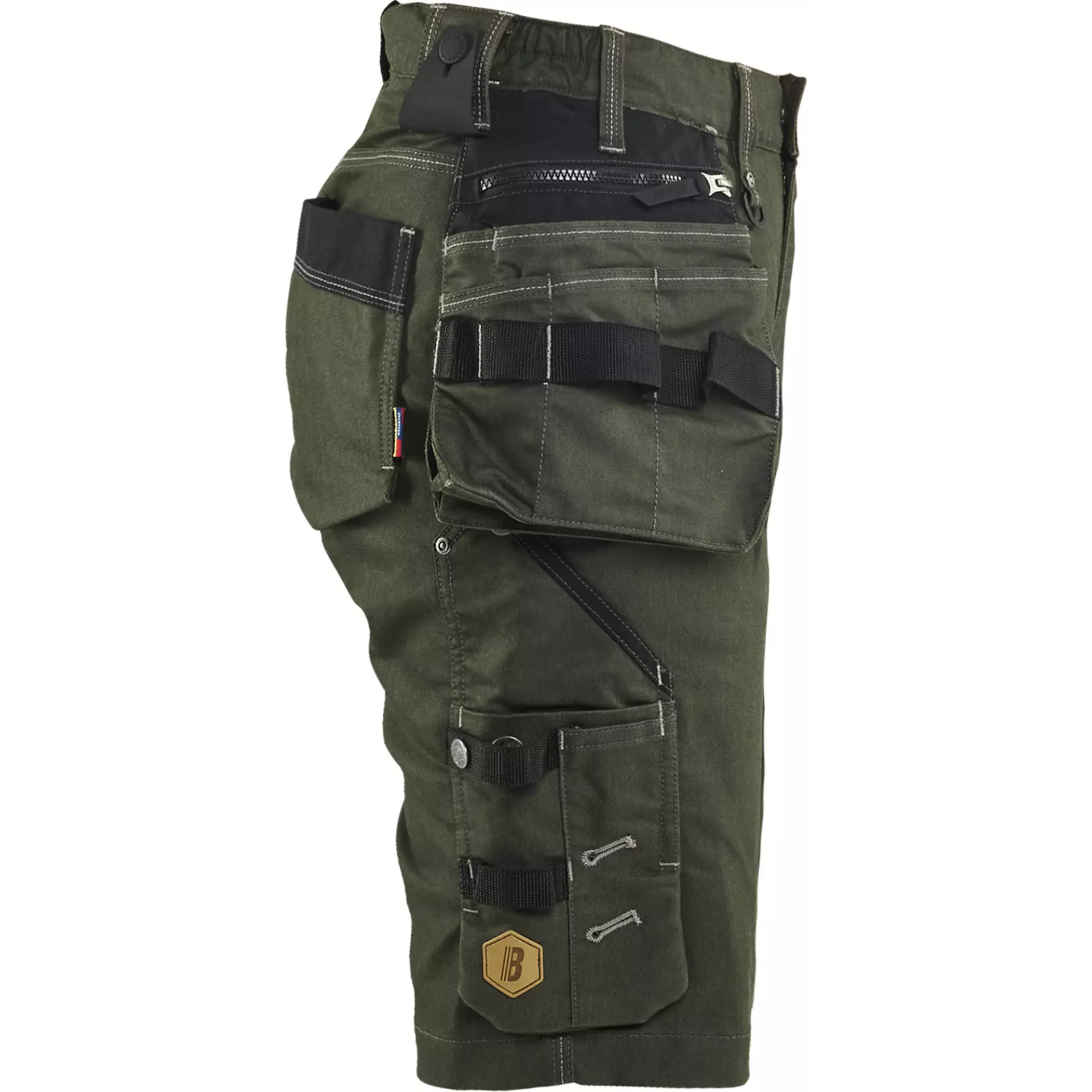 Blaklader 799211414298, X1900 Ladies Stretch Craftsman Shorts, Forest Green/Black, image 2
