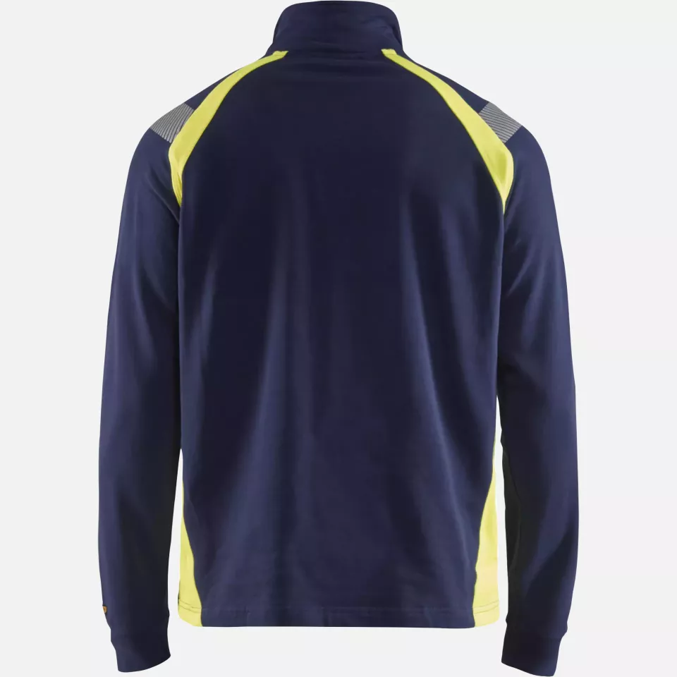 Blaklader 343211588933, Half-Zip Sweatshirt, Navy Blue/ Yellow, image 4, gallery thumbnail