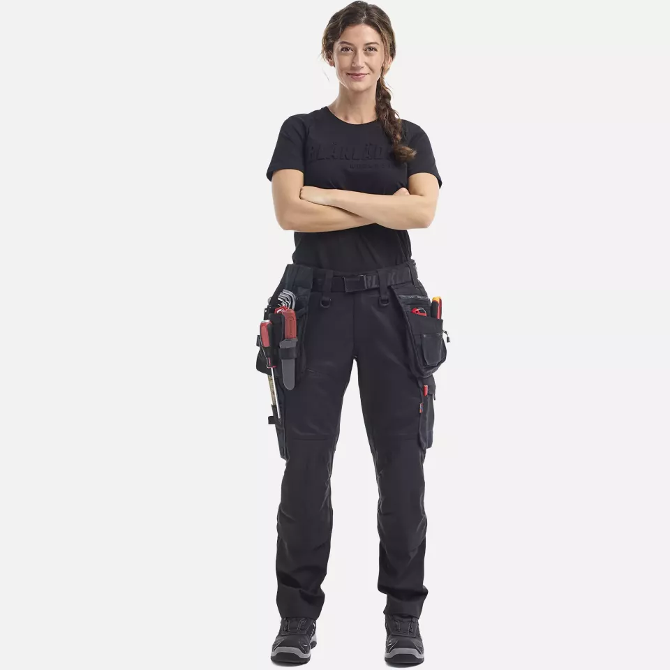 Blaklader 717011499999, STRIKER Ladies Stretch Craftsman Work Trousers, Black/Black, image 13, gallery thumbnail