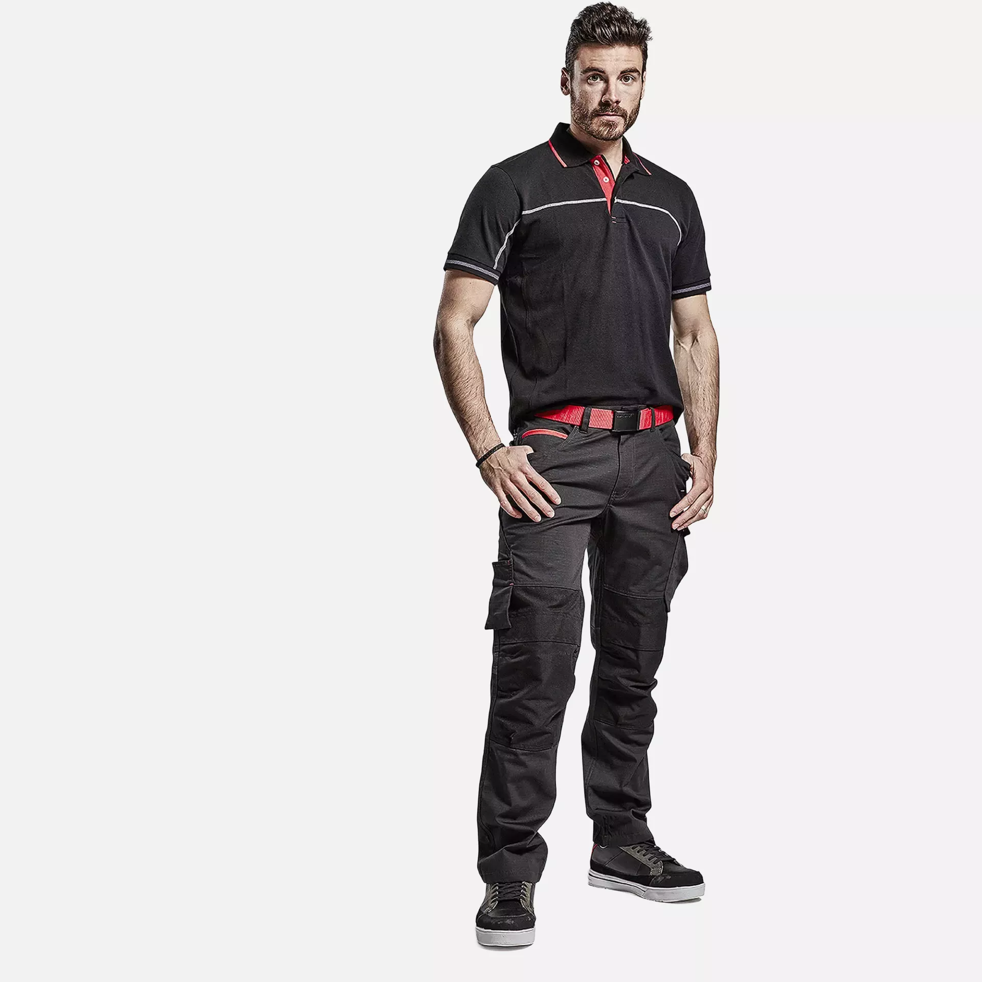 Blaklader 149513309956, Stretch Work Trousers, Black/Red, image 5