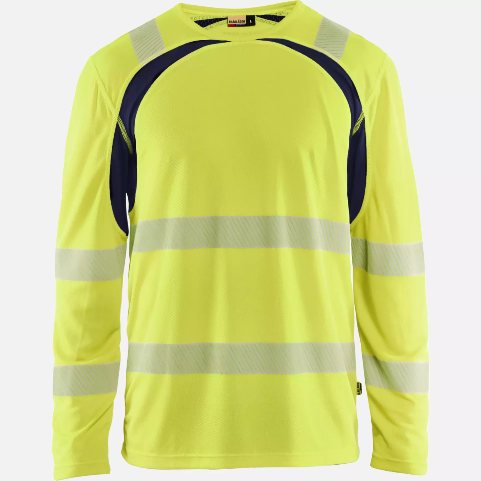 Blaklader 359910133389, High Vis UV Protection Long Sleeve Shirt, Yellow/Navy Blue, image 1
