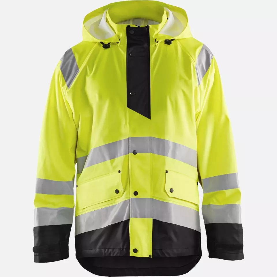 Blaklader 432320003399, High Vis Rain Jacket, Yellow/Black, image 1, gallery thumbnail