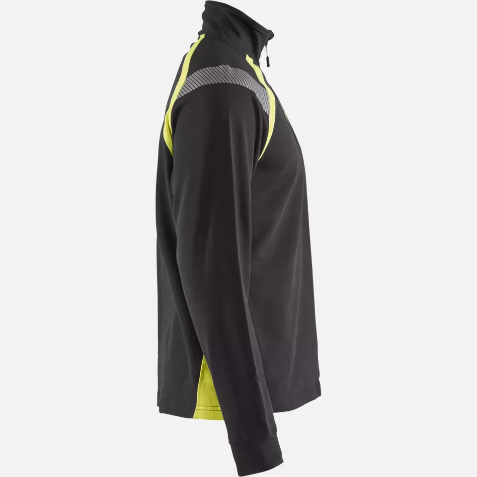 Blaklader 343211589933, Half-Zip Sweatshirt, Black/Yellow, image 8, gallery thumbnail