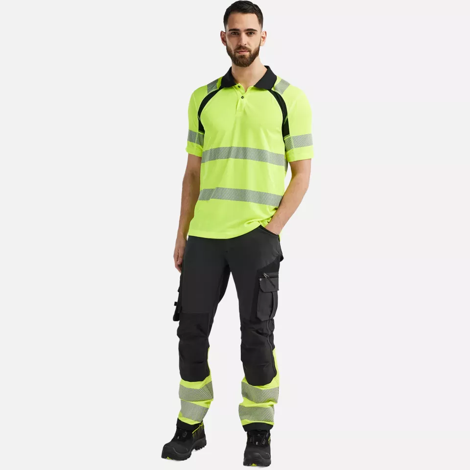Blaklader 359510133399, High Vis UV Protection Polo Shirt, Yellow/Black, image 5, gallery thumbnail