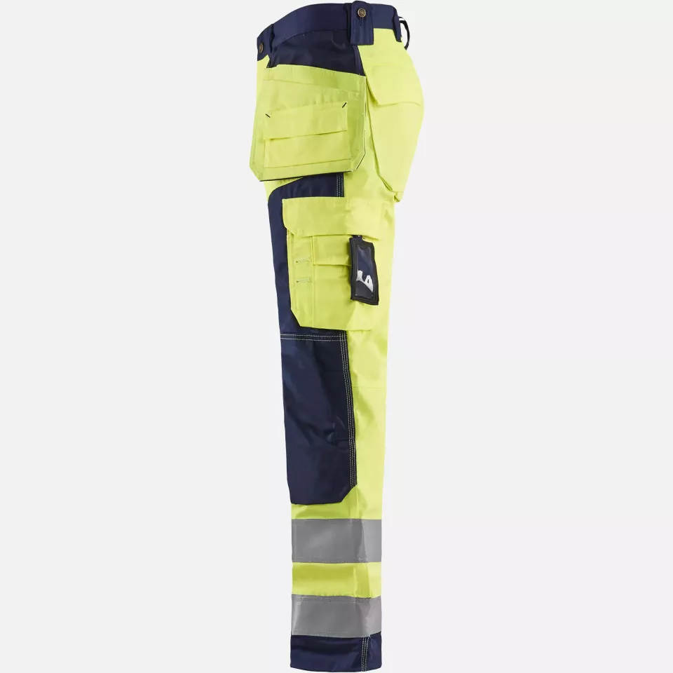 Blaklader 156818113389, High Vis Craftsman Work Trousers, Yellow/Navy Blue, image 3, gallery thumbnail