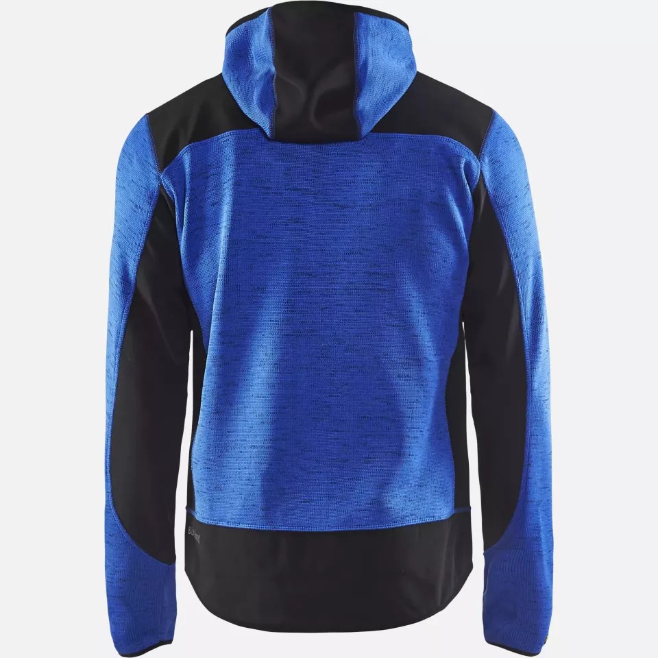 Blaklader 493021178599, Knitted Softshell Jacket, Cornflower Blue/Black, image 4, gallery thumbnail
