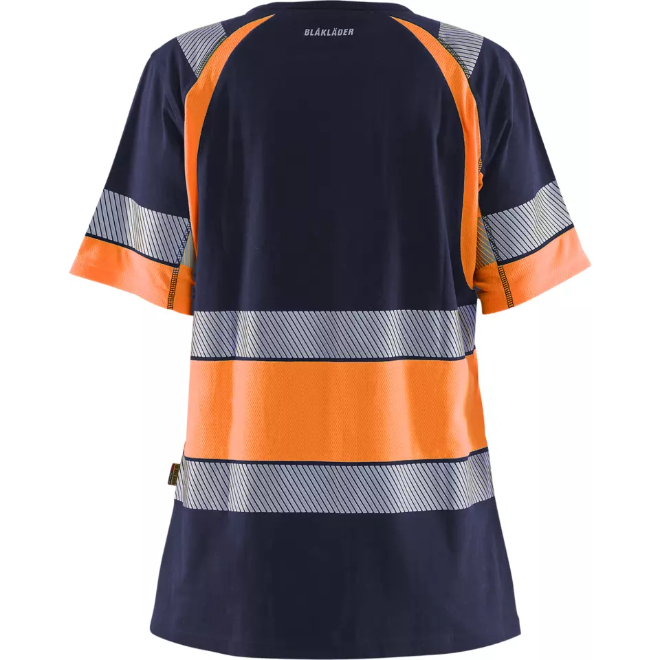 Blåkläder 341010308853, High Vis Ladies T-Shirt, Navy Blue/Orange, image 4, gallery thumbnail