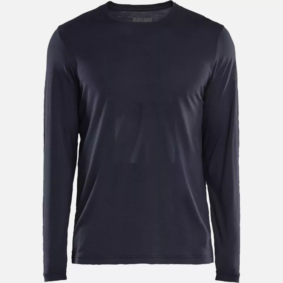 Blaklader 353817438600, Merino Wool Long Sleeve Shirt, Dark Navy, image 1, gallery thumbnail
