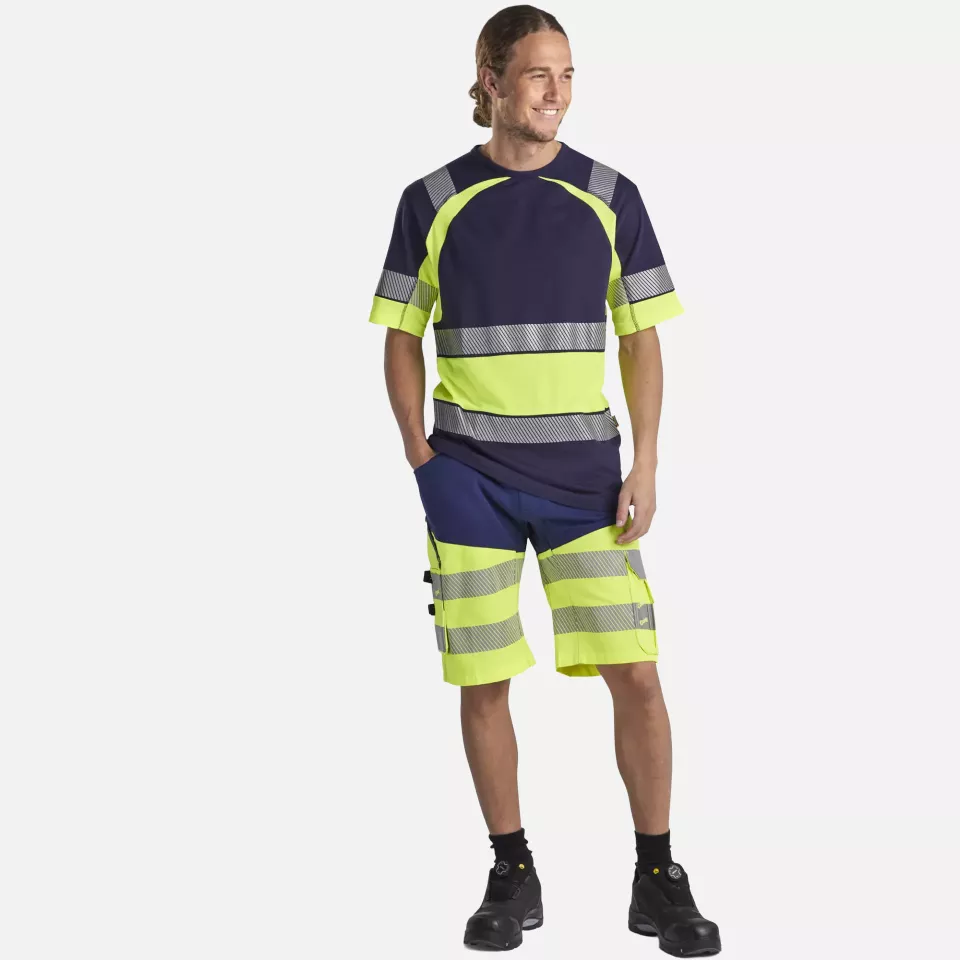 Blaklader 154118118933, High Vis Stretch Shorts, Navy Blue/ Yellow, image 5, gallery thumbnail