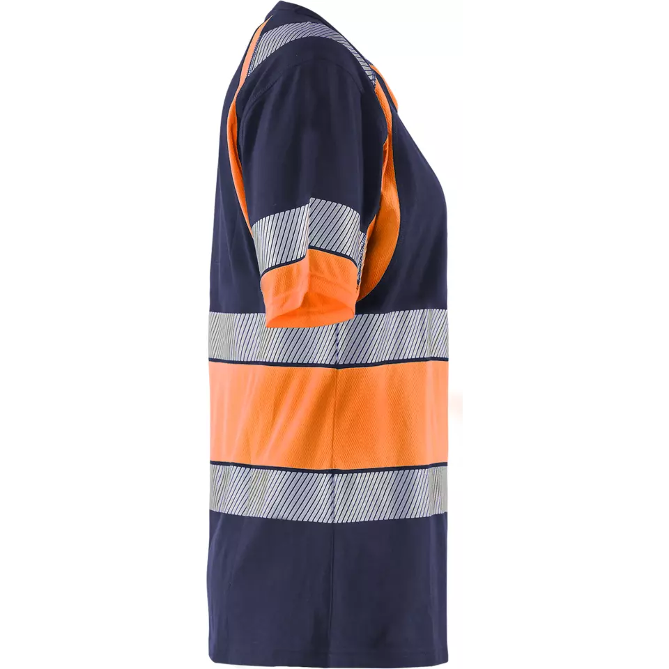 Blåkläder 341010308853, High Vis Ladies T-Shirt, Navy Blue/Orange, image 2, gallery thumbnail