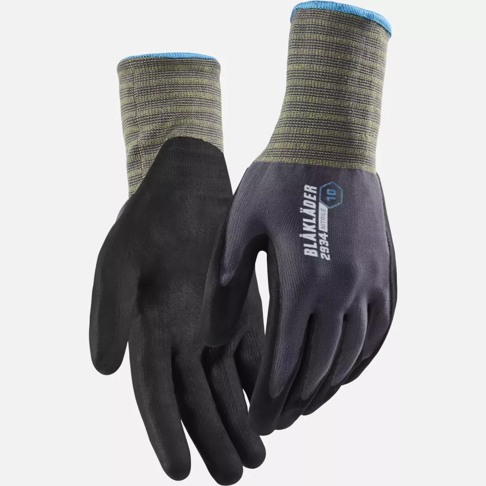 Blaklader 293414569400, Nitrile Coated Work Glove, Grey, image 1, gallery thumbnail