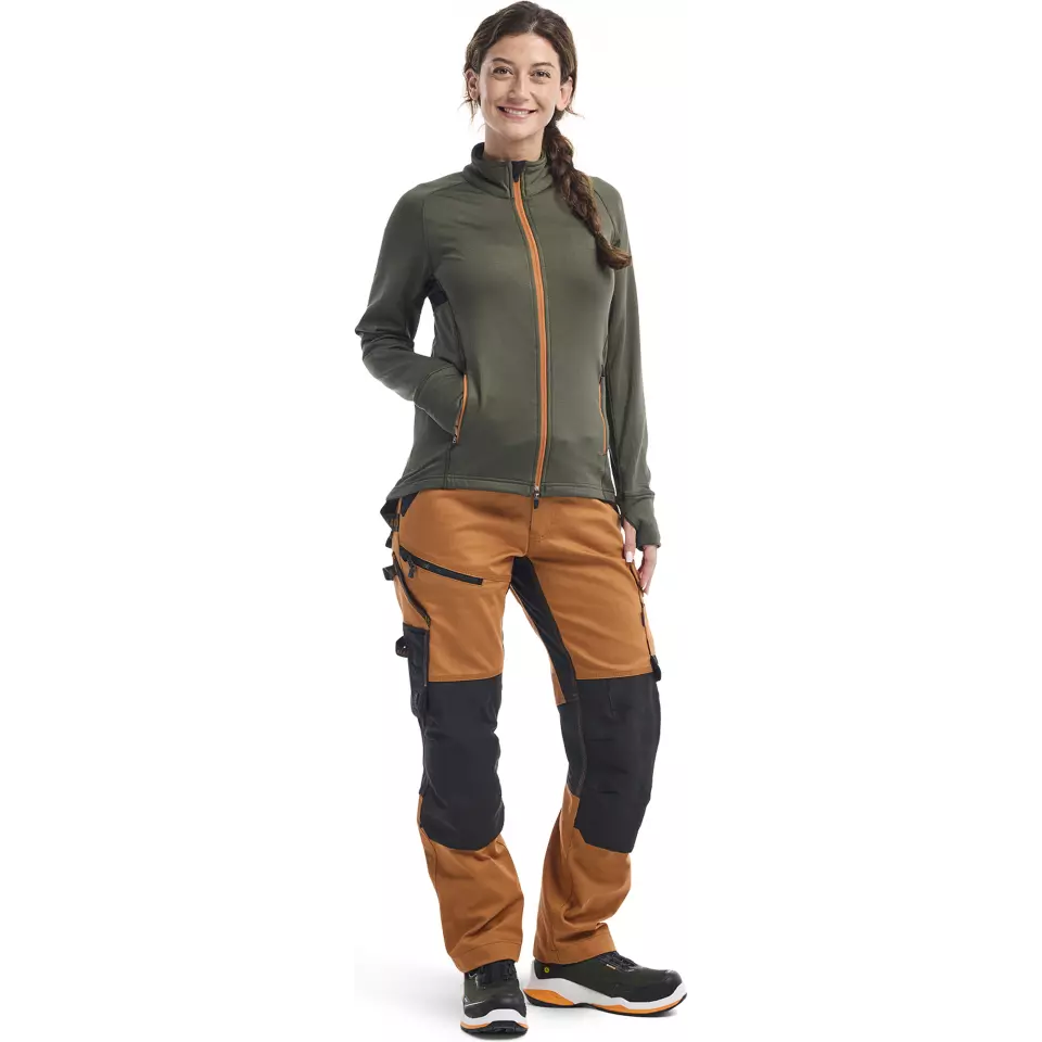 Blåkläder 474525394240, STRIKER Women's Fleece Jacket, Forest Green/Rust, image 5, gallery thumbnail