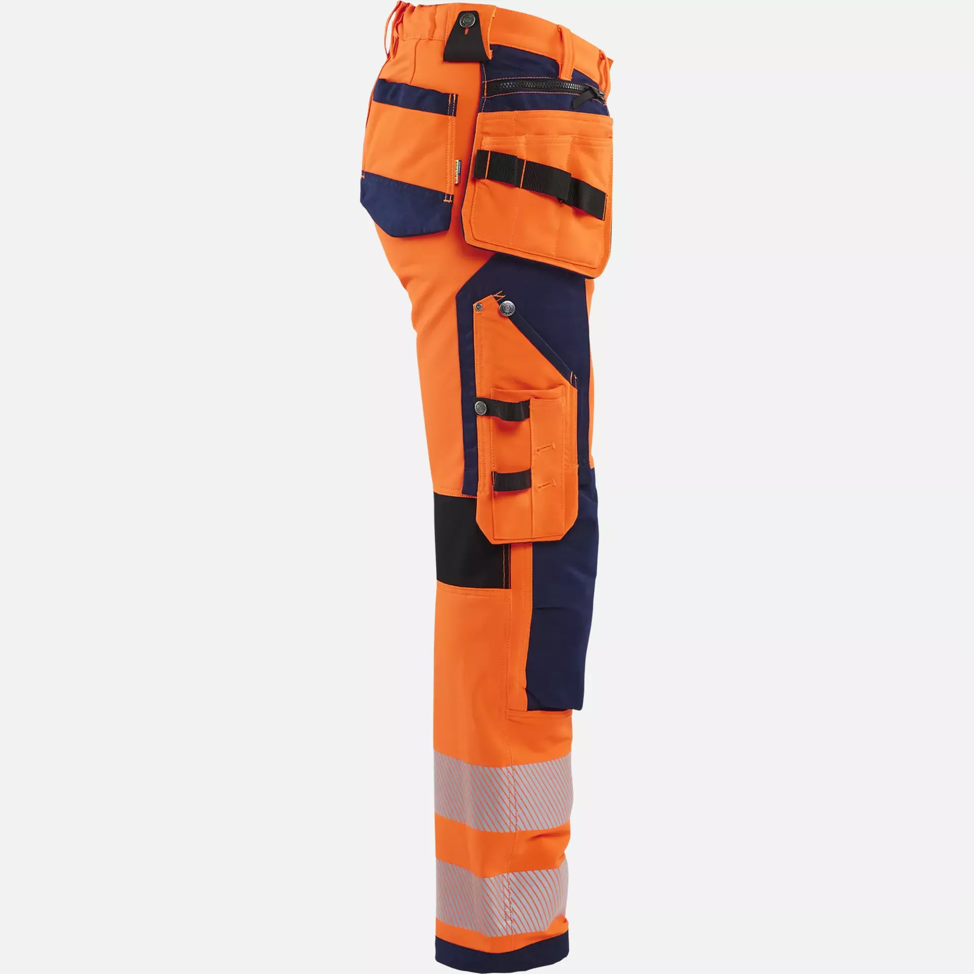 Blaklader 719716425389, High Vis Ladies 4-Way Stretch Work Trousers, Orange/Navy, image 2