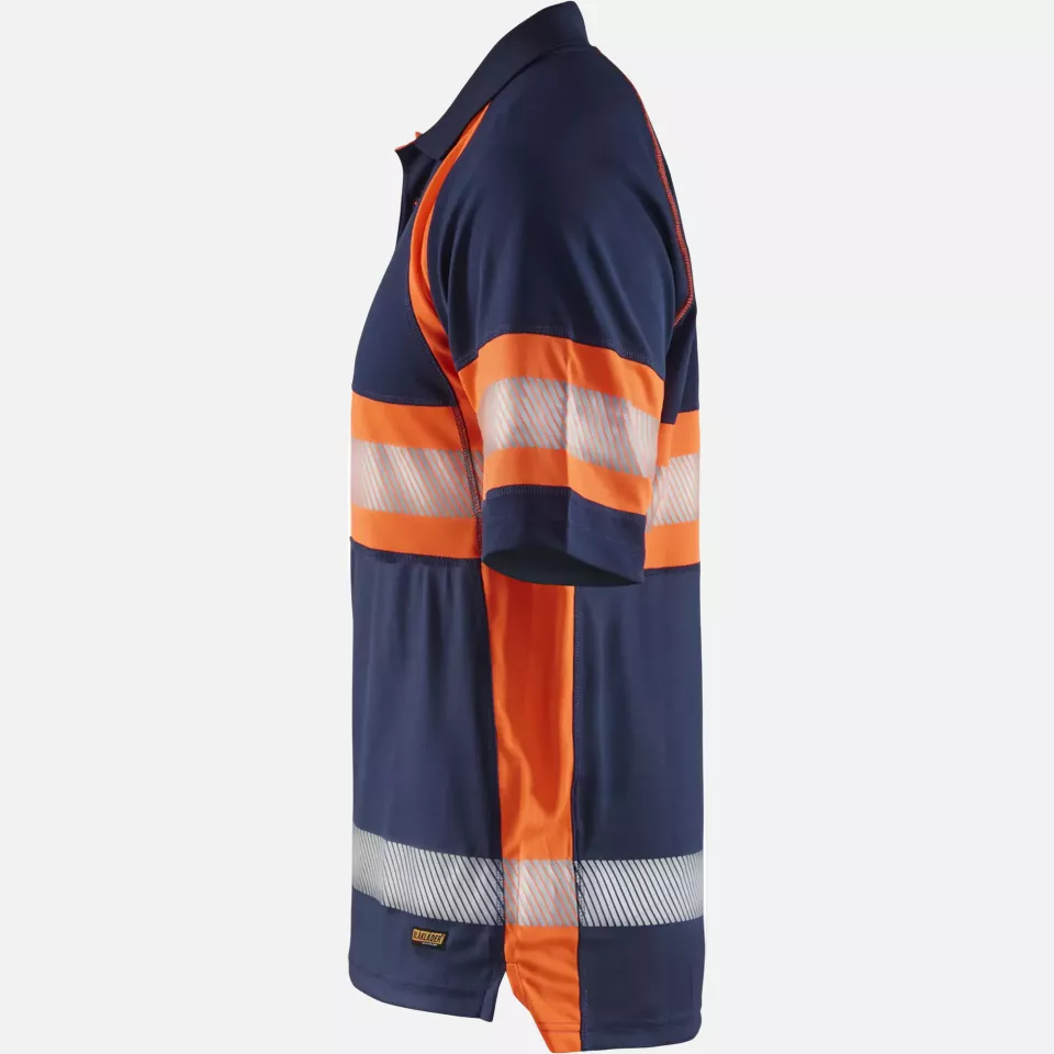 Blaklader 333810518953, High Vis UV Protection Polo Shirt, Navy Blue/Orange, image 3, gallery thumbnail