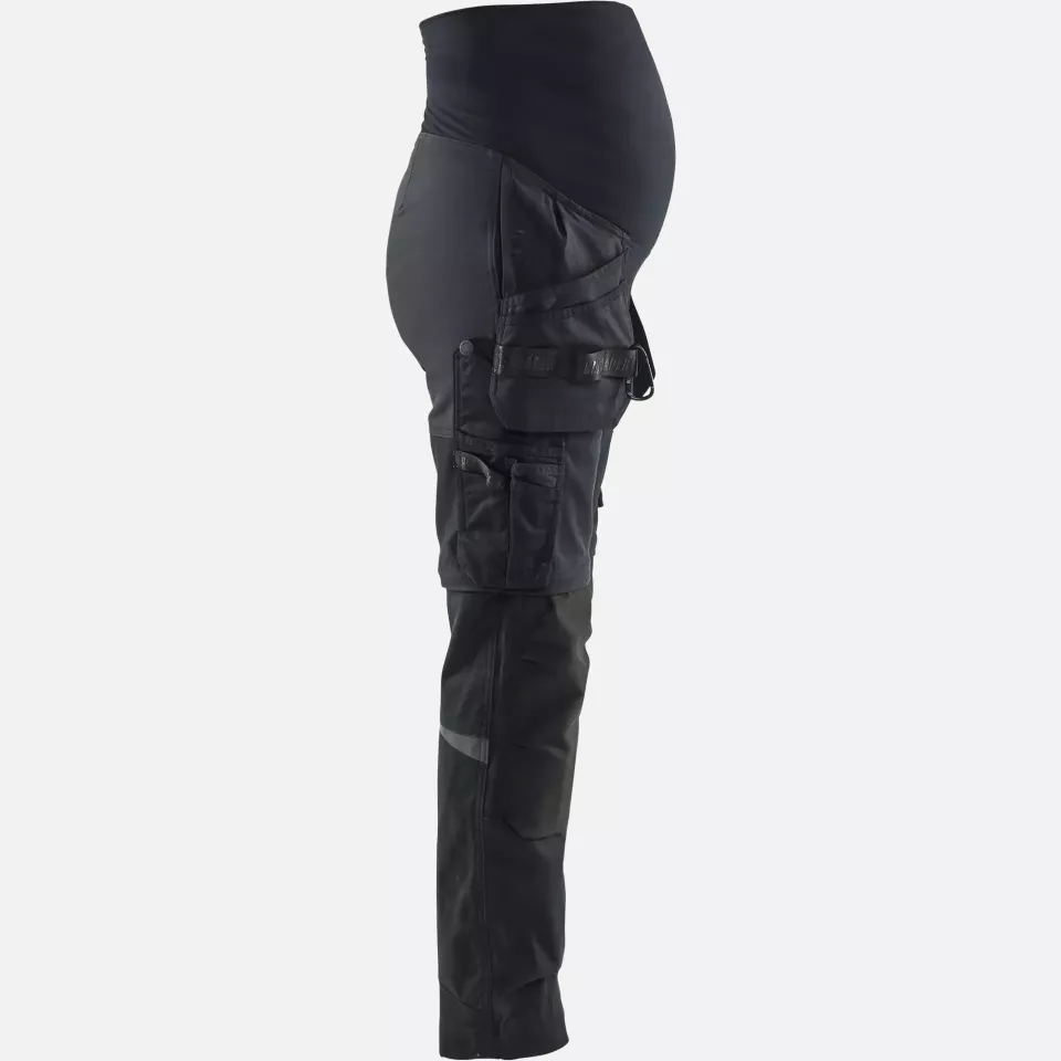 Blaklader 710313449900, Zip-Off Craftsman Maternity Trousers, Black, image 2, gallery thumbnail