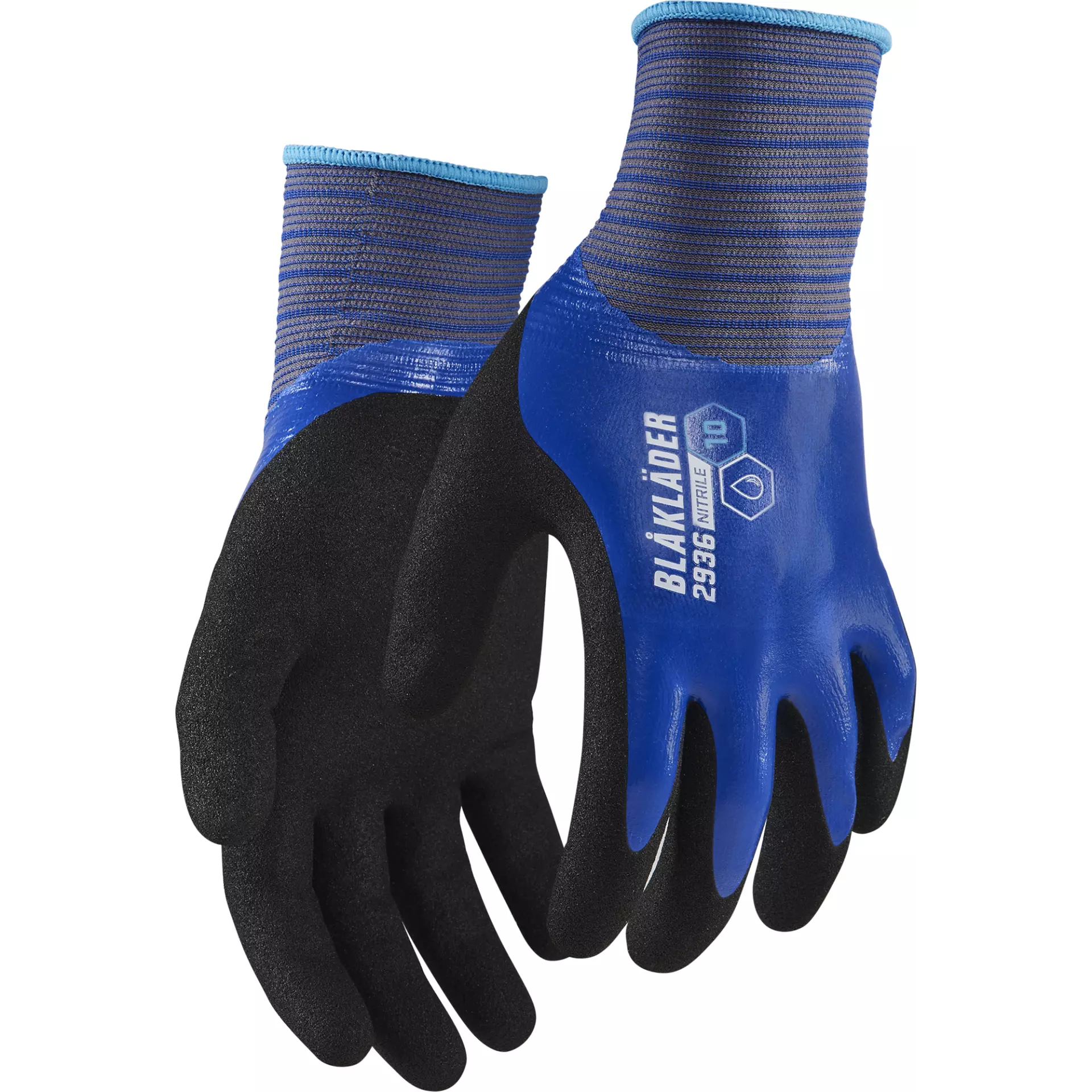 Blaklader 293614578500, Waterproof Nitrile Coated Work Glove, Cornflower Blue, image 1