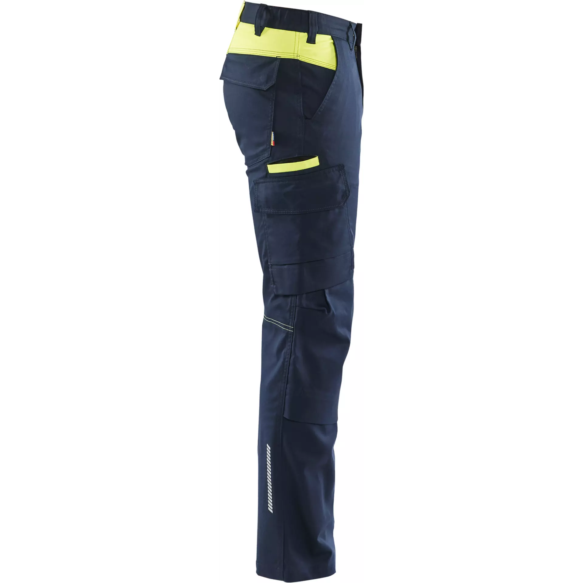 Blaklader 144818328633, Industry Stretch Work Trousers with Knee Pad Pockets, Dark Navy/Yellow, image 2