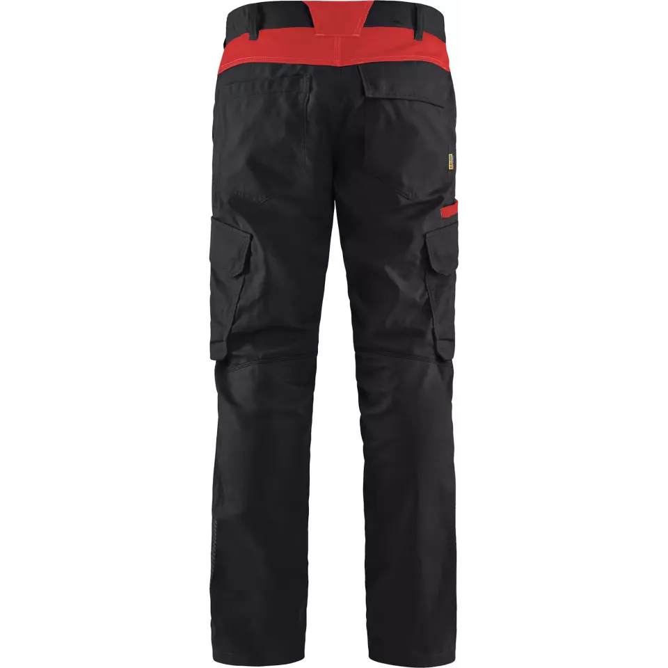 Blaklader 144418329956, Industry Stretch Work Trousers, Black/Red, image 3, gallery thumbnail