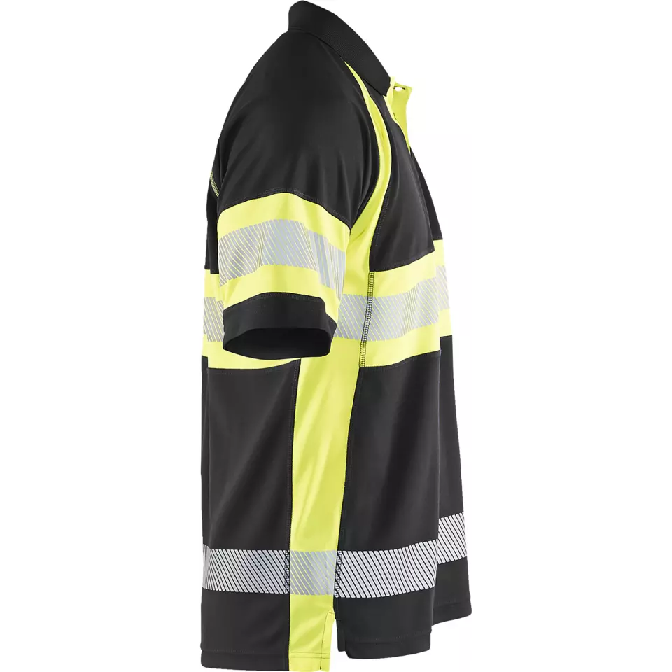 Blaklader 333810519933, High Vis UV Protection Polo Shirt, Black/Yellow, image 2, gallery thumbnail