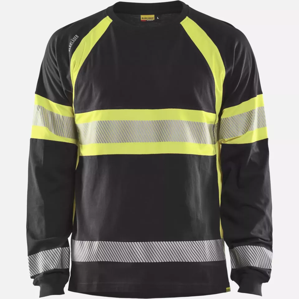 Blaklader 351010309933, Long Sleeve High Vis Shirt, Black/Yellow, image 1, gallery thumbnail