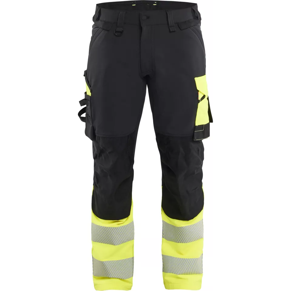 Blaklader 112616489933, Hi-Vis Work Trousers 4-Way Stretch, Black/Hi-Vis Yellow