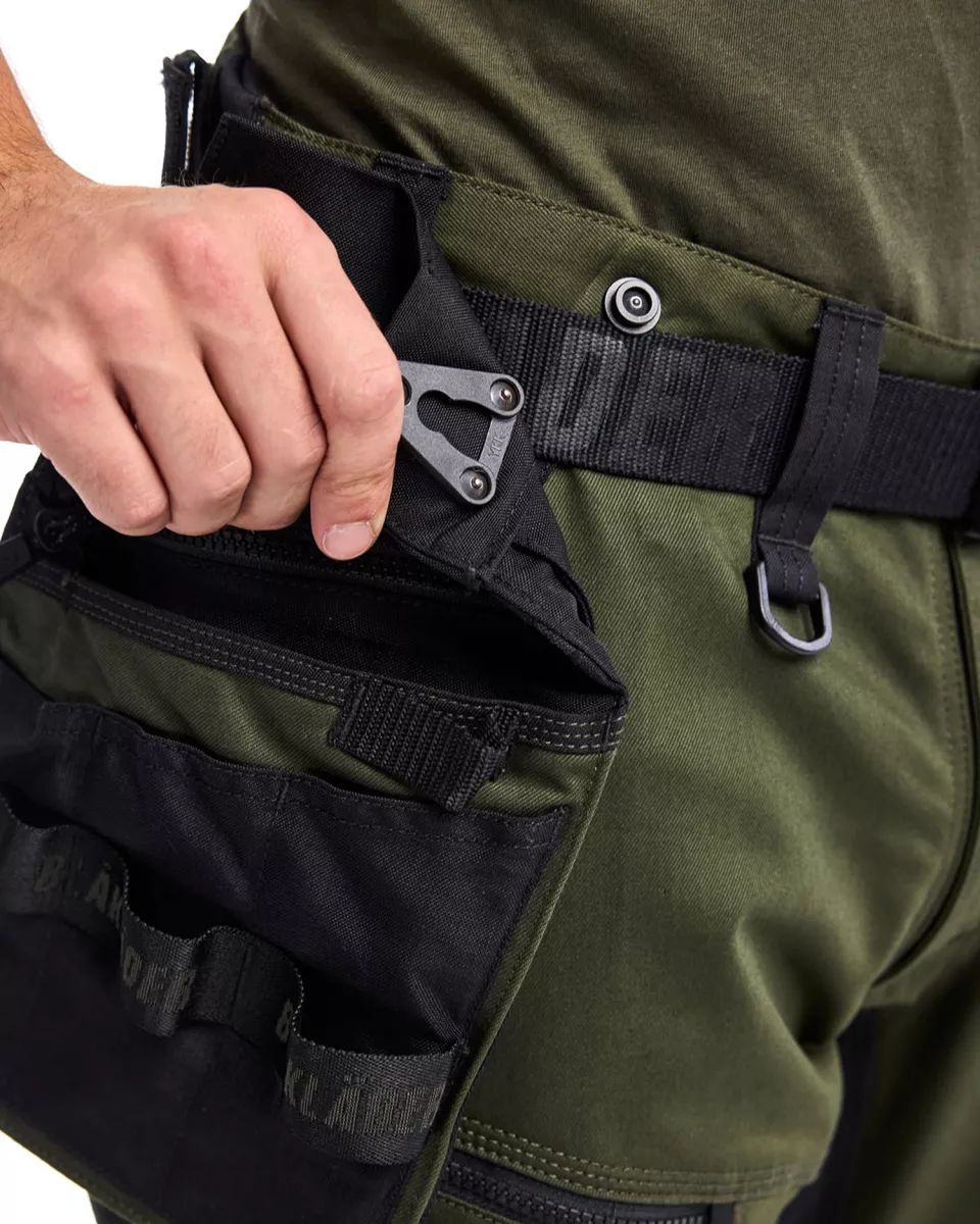 Blaklader 197011494298, STRIKER Stretch Craftsman Work Trousers, Forest Green/Black, image 11, gallery thumbnail