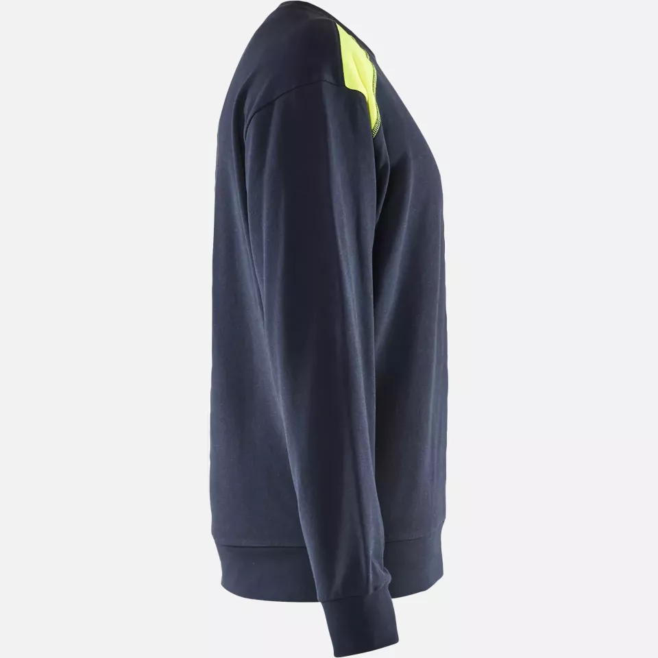 Blaklader 358011588633, Sweatshirt, Dark Navy/Yellow, image 2, gallery thumbnail