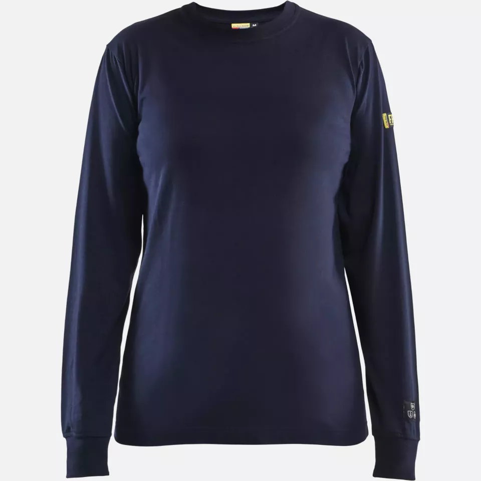 Blaklader 346717378900, Women's Flame Resistant Long Sleeve Shirt, Navy, image 1, gallery thumbnail