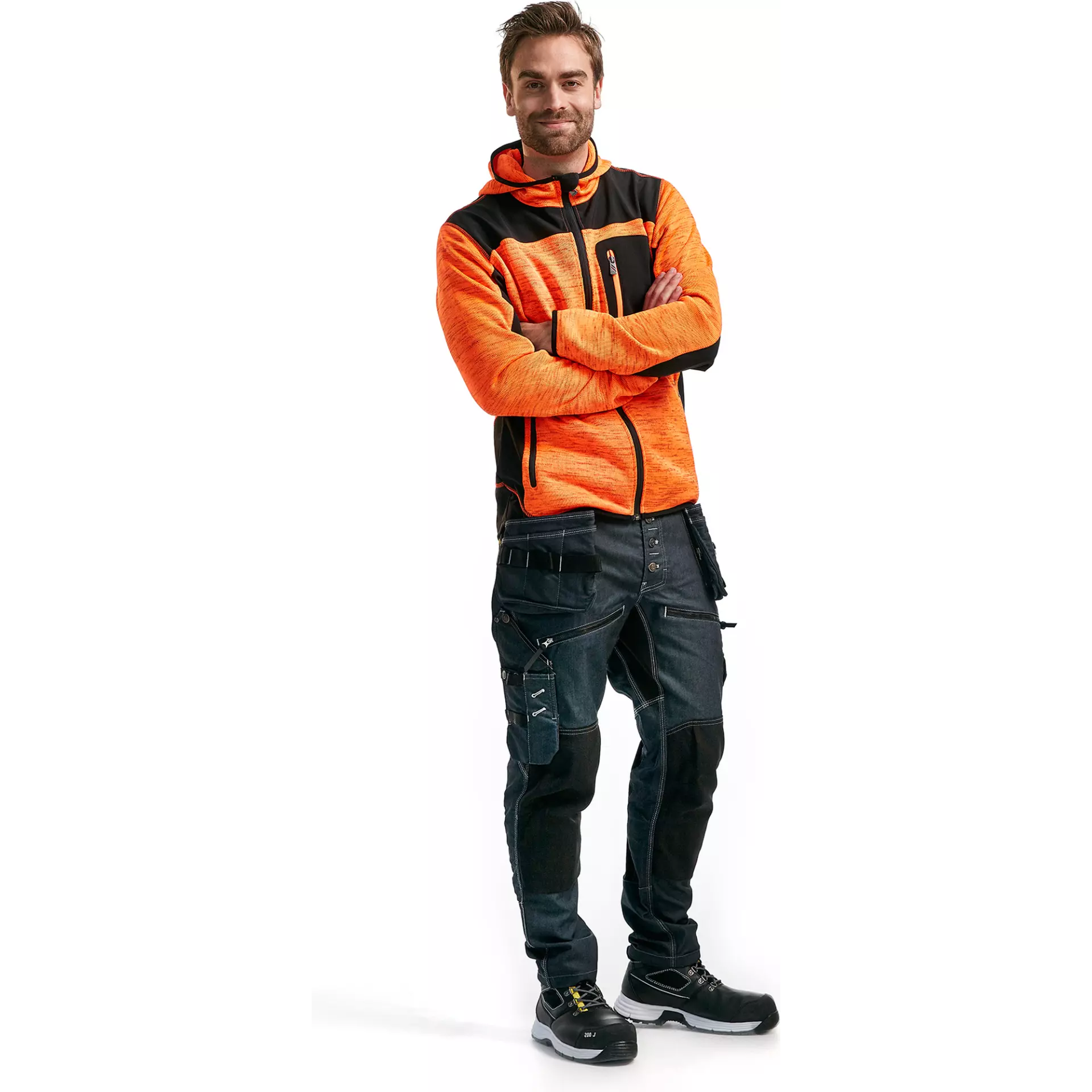 Blaklader 493021175399, Softshell Knitted Jacket, Orange/Black, image 5