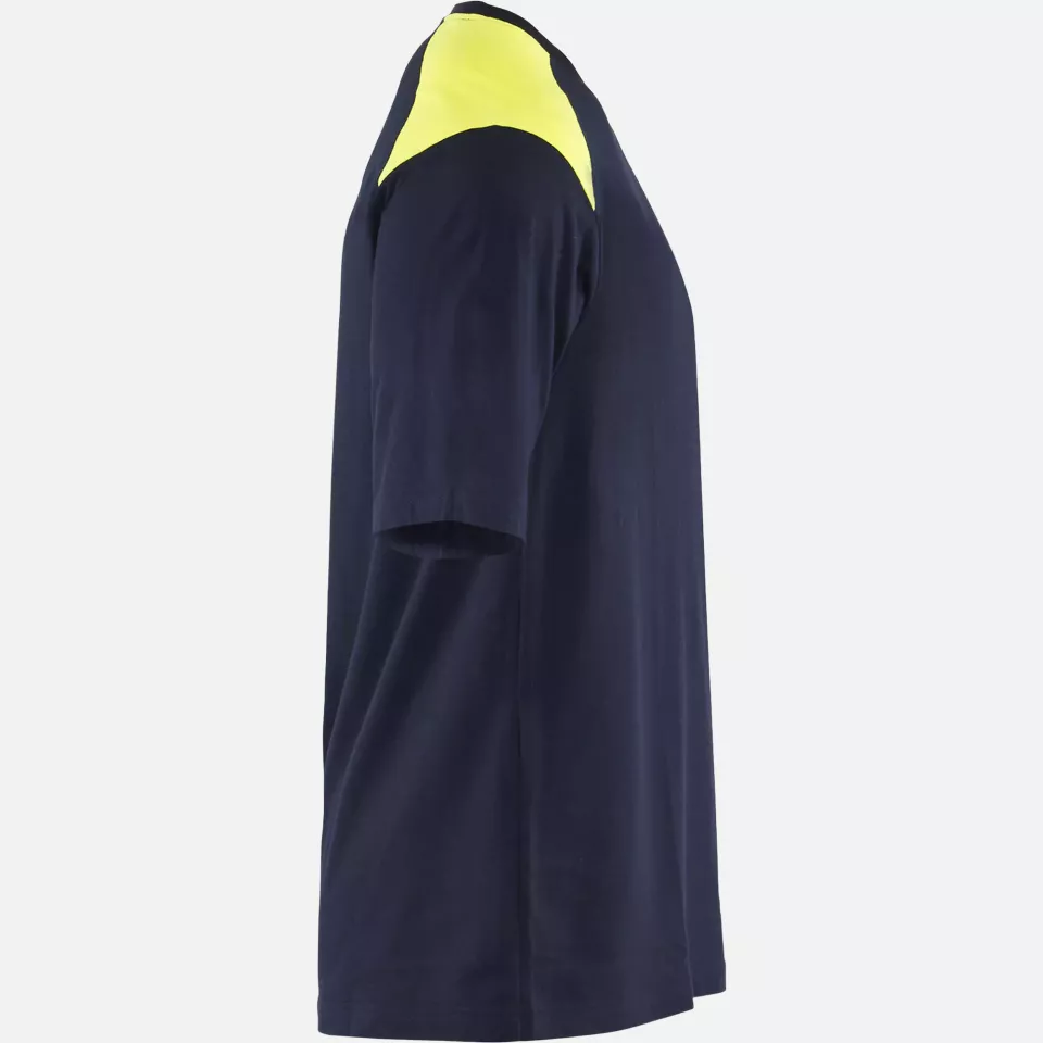 Blaklader 347617378933, Flame Resistant T-Shirt, Navy Blue/ Yellow, image 2, gallery thumbnail