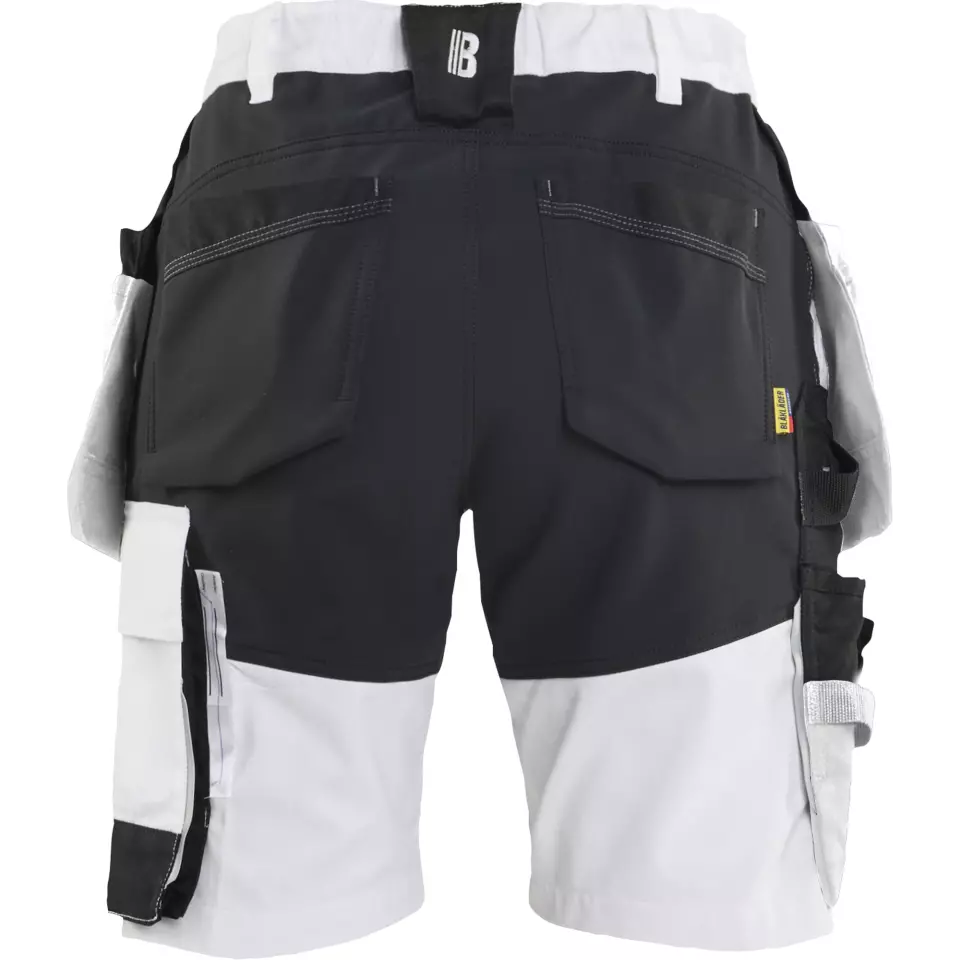 Blåkläder 723318321099, Women's Stretch Painter Shorts, White/Black, image 4, gallery thumbnail
