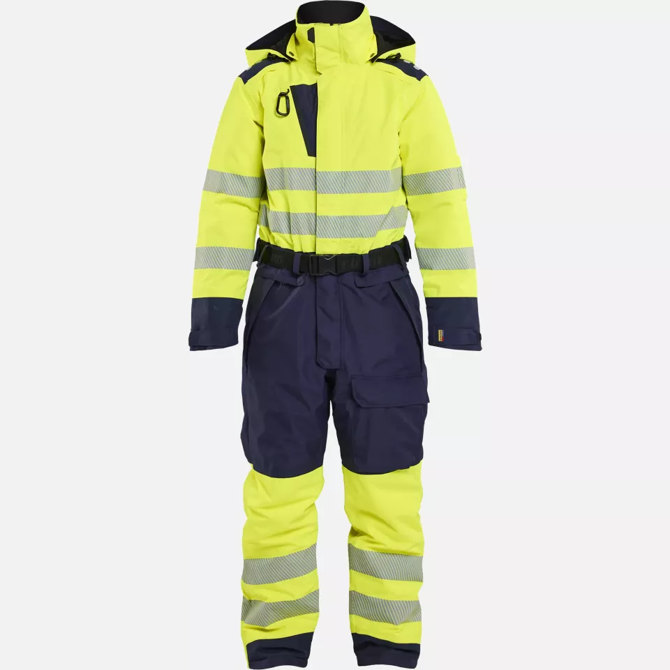 Blaklader 672619773389, Ladies High Vis Winter Coverall, High Vis Yellow/Navy, image 1, gallery thumbnail