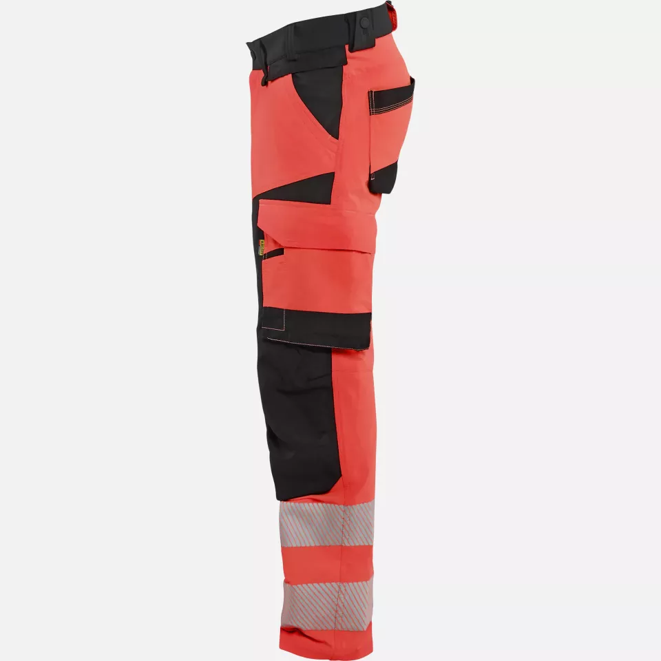 Blaklader 112416485599, Hi-Vis Work Trousers 4-Way Stretch, Hi-Vis Red/Black, image 3, gallery thumbnail