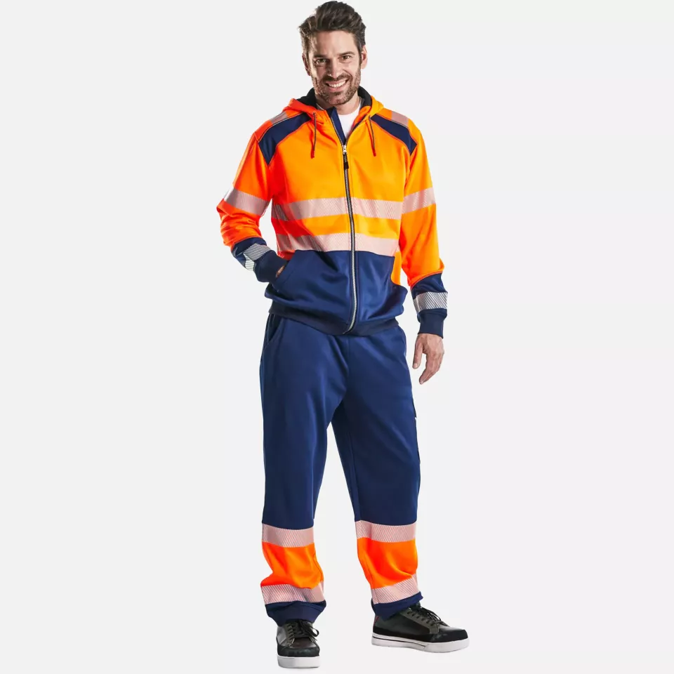 Blaklader 354625285389, High Vis Hooded Sweatshirt, Orange/Navy Blue, image 4, gallery thumbnail