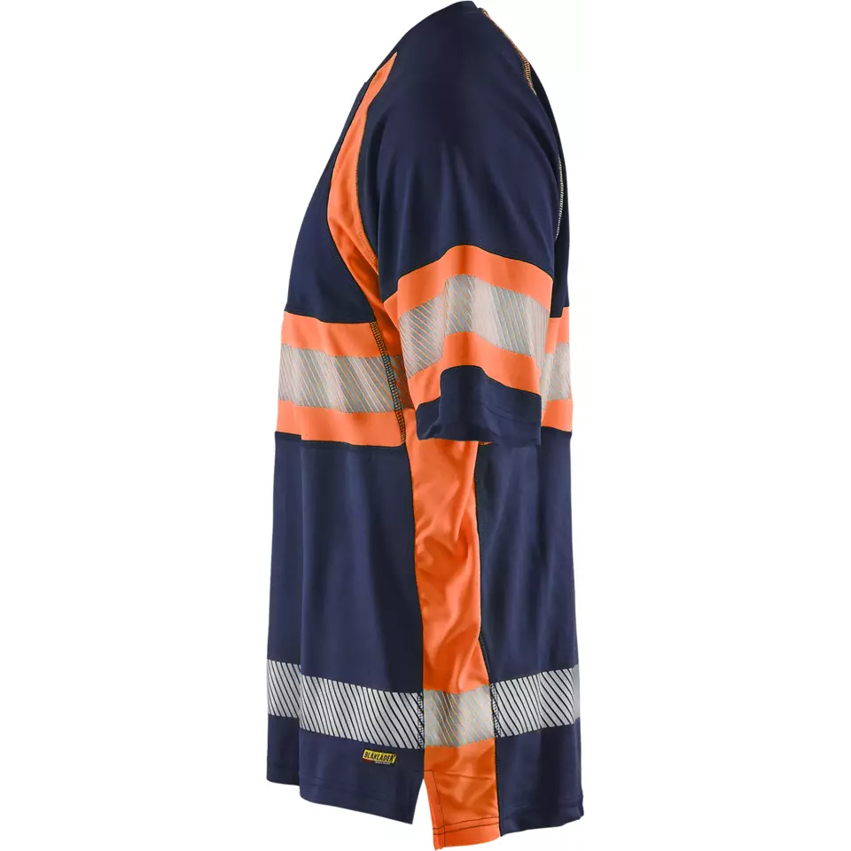 Blaklader 333710518953, High Vis UV Protection T-Shirt, Navy/Orange, image 3, gallery thumbnail