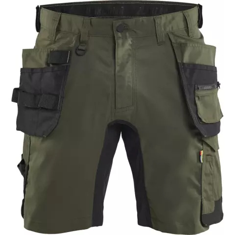 Blaklader Stretch Craftsman Shorts, Forest Green/Black