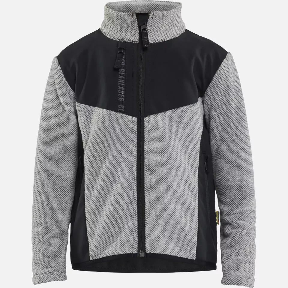 Blaklader 520725369099, Kids Knitted Fleece Pullover, Grey Melange/Black, image 1, gallery thumbnail